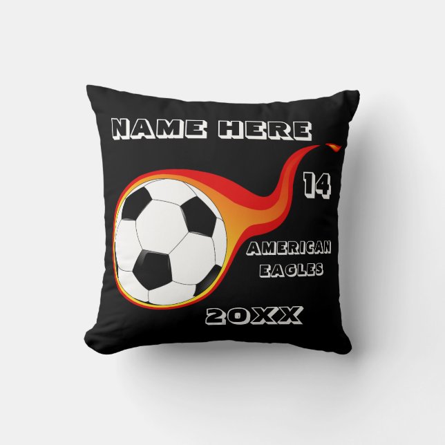 Personalized Soccer Pillow with Player's Name (Front)