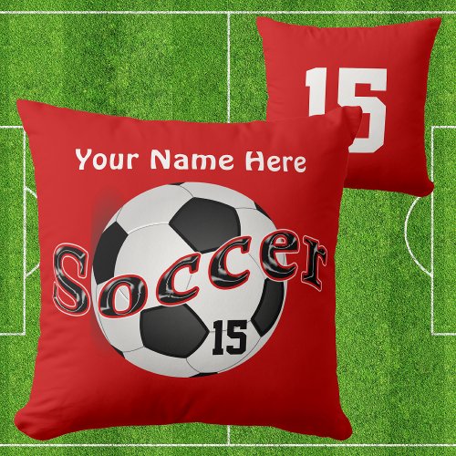 Personalized Soccer Pillows with NAME and NUMBER