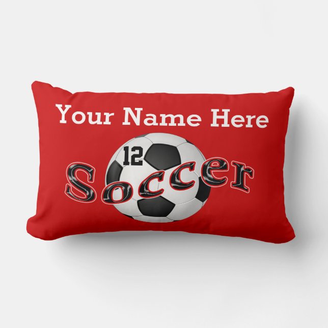 Personalized Soccer Pillows YOUR NAME and NUMBER (Front)