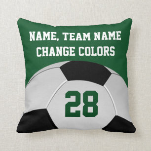 Personalized Soccer Pillows Your Name, Team COLORS