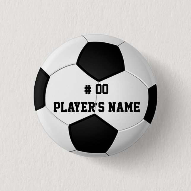 Personalized Soccer Pins with Your Text or Delete (Front)