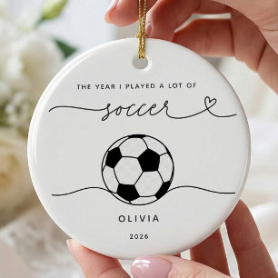 Personalized Soccer Player Christmas Ornament