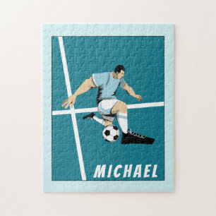 Personalized Soccer Player Coach Illustration Cool Jigsaw Puzzle