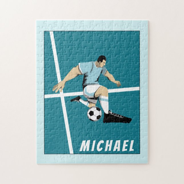 Personalized Soccer Player Coach Illustration Cool Jigsaw Puzzle (Vertical)