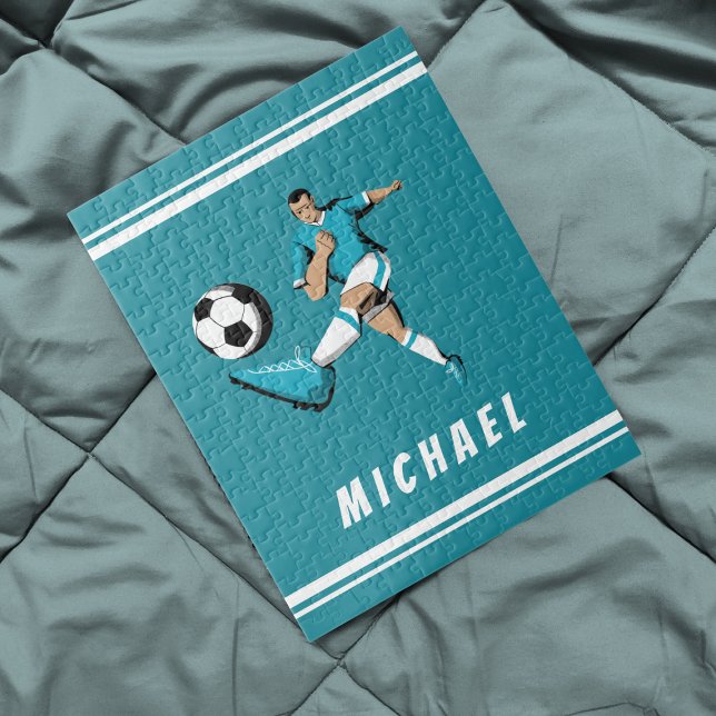 Personalized Soccer Player Cool Graphics Striped   Jigsaw Puzzle (Creator Uploaded)