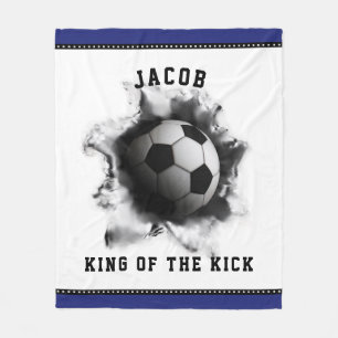 Personalized Soccer Player fleece blanket