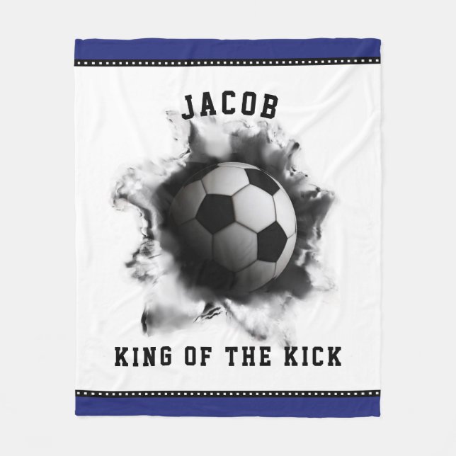 Personalized Soccer Player fleece blanket (Front)