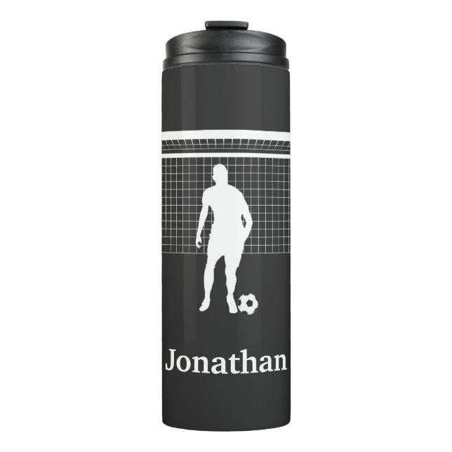 Personalized Soccer Player Football Coach Ball  Thermal Tumbler (Front)