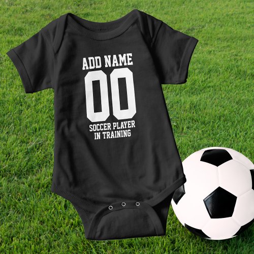 Personalized Soccer Player in Training Baby Bodysuit