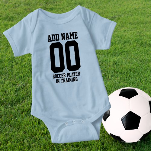 Personalized Soccer Player in Training Baby Bodysuit