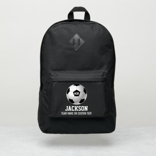 Personalized Soccer Player Team Name Custom Text Port Authority Backpack