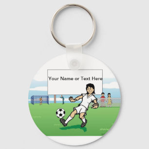 Personalized Soccer Player, Youth - Female Cartoon Keychain