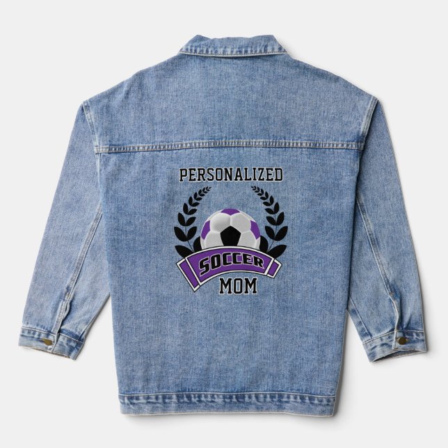Personalized Soccer - Purple Denim Jacket (Back)