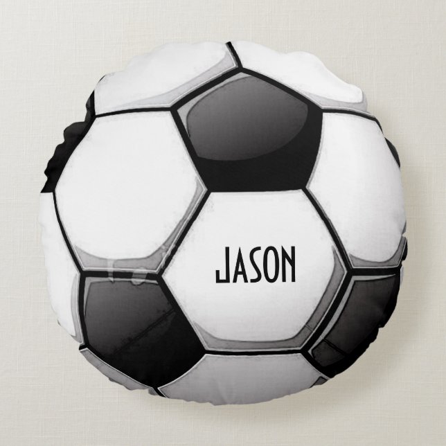 Personalized Soccer Round Pillow (Front)