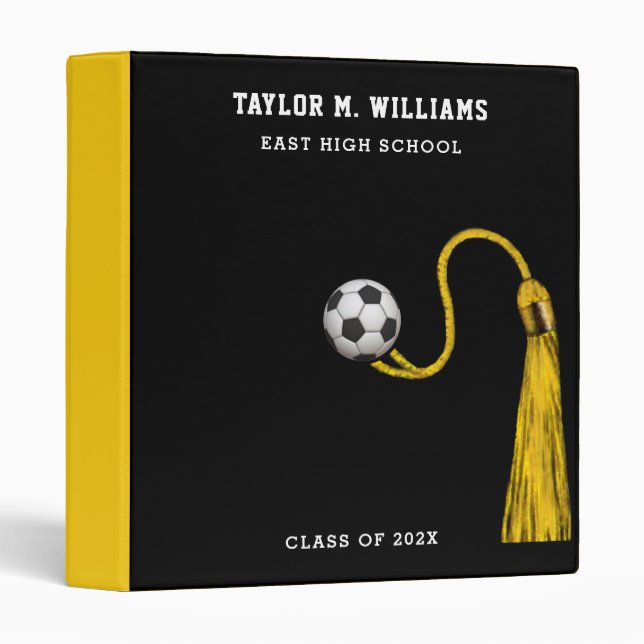 Personalized Soccer Senior Scrapbook 3 Ring Binder (Front/Spine)