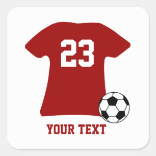 Personalized Soccer Shirt Sheets of Stickers