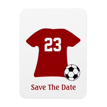 Personalized Soccer Shirt With Ball Flexi Magnet