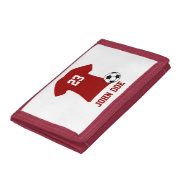 Personalized Soccer Shirt With Ball Trifold Wallet at Zazzle