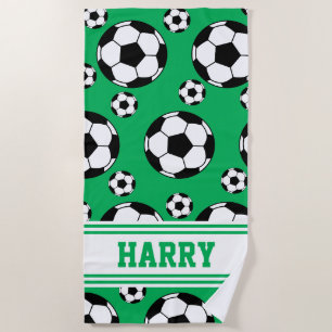 Personalized Soccer Sports Summer Beach Towel