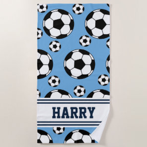 Personalized Soccer Sports Summer Beach Towel