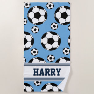 Personalized Soccer Sports Summer Beach Towel