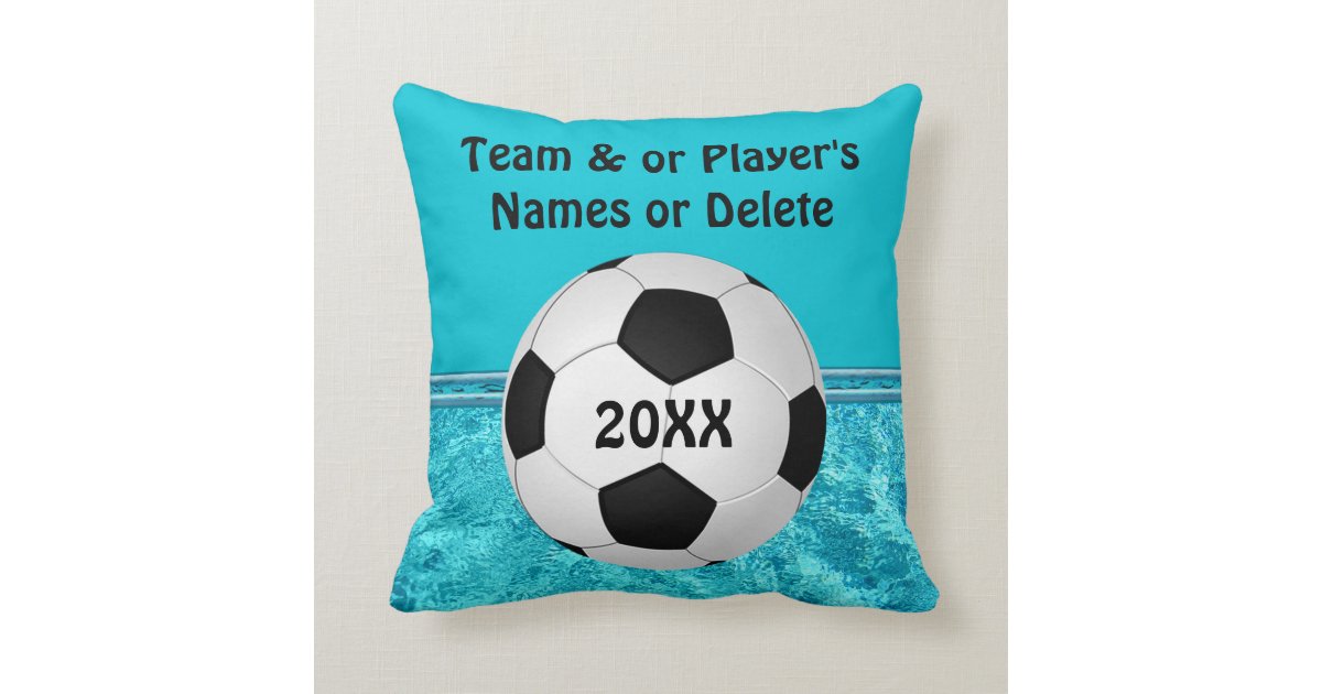 Personalized Soccer Team Gift Ideas Soccer Pillow Zazzle Com