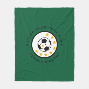 Personalized Soccer Team Name Number Custom Green Fleece Blanket