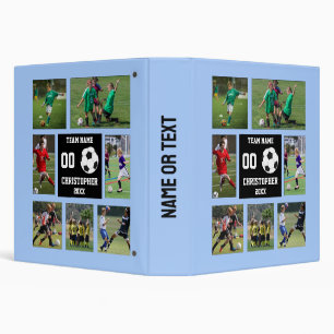 Personalized Soccer Team Photo Collage 3 Ring Binder