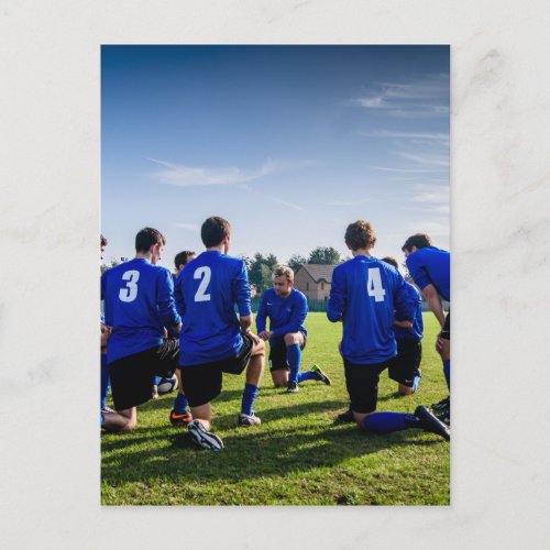 Personalized Soccer Team Photo Postcard