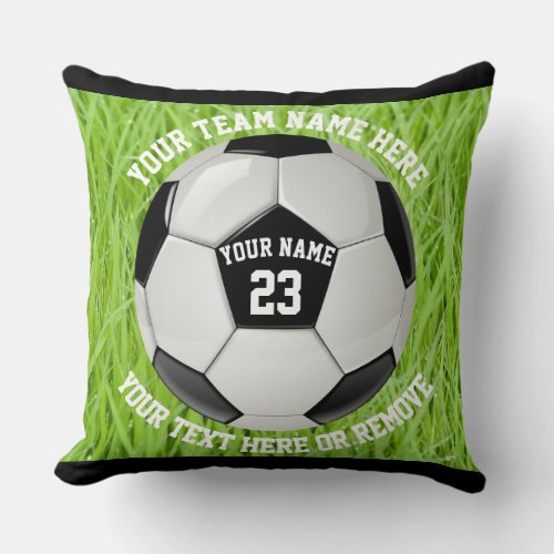 Personalized Soccer Team Throw Pillow