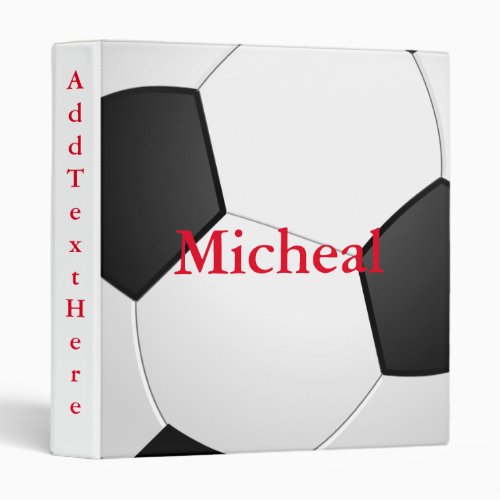 Personalized Soccer Texture 3 Ring Binder