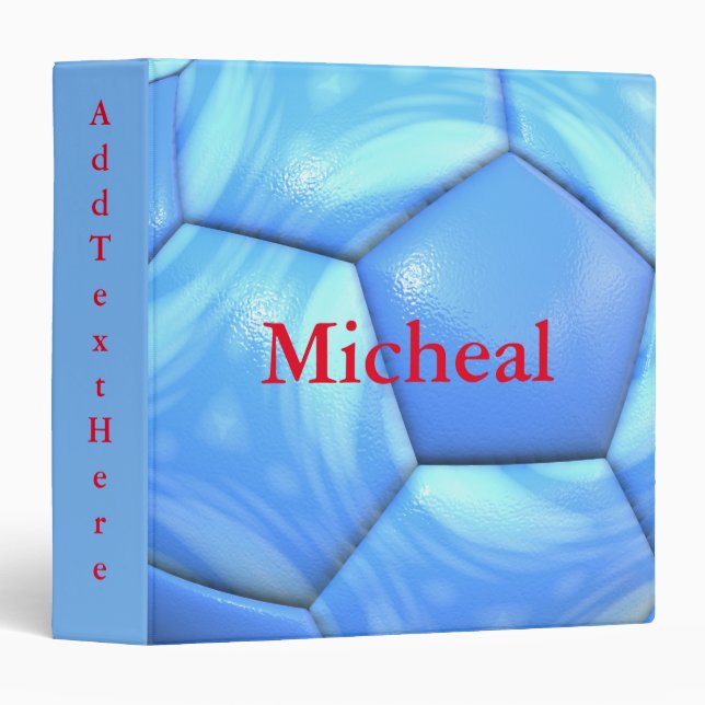 Personalized Soccer Texture 3 Ring Binder (Front/Spine)