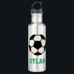 Personalized Soccer Water Bottle<br><div class="desc">PreppyPrint.com - Add your personalized touch to this water bottle. Click "personalize" then "customize" to change the font color and size. Transfer this design onto the products of your choice too! Please visit my designer store,  PreppyPrint.com,  for coordinating items.</div>