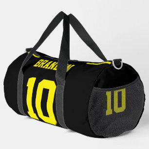 Personalized Soccer Yellow Modern Printed Backpack Duffle Bag