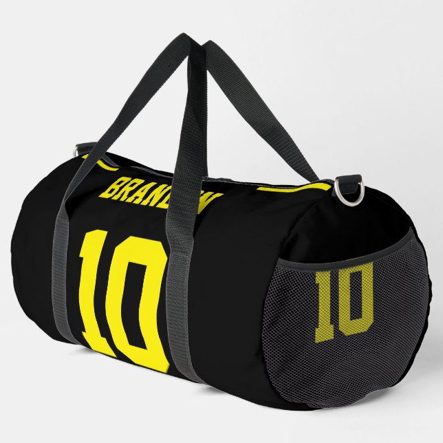 Personalized Soccer Yellow Modern Printed Backpack Duffle Bag (Right Corner)