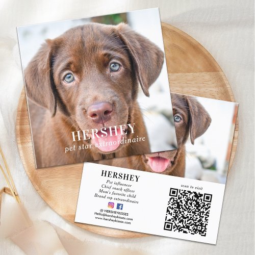 Personalized Social Media 2 Photo QR Code Square Business Card
