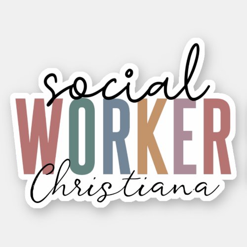 Personalized Social Worker Graduation Sticker