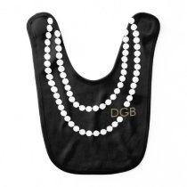 Personalized Socialite Pearl Necklace Baby Bib Personalized Socialite Pearl Necklace Baby Bib