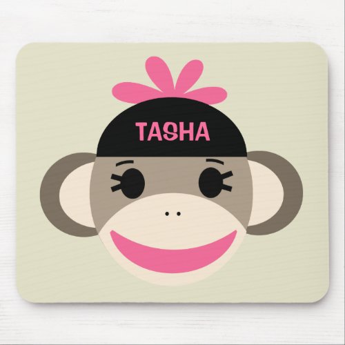 Personalized Sock Monkey Mousepad for Kids