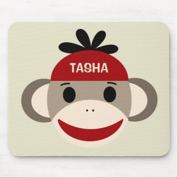 Personalized Sock Monkey Mousepad For Kids by whupsadaisy4kids at Zazzle
