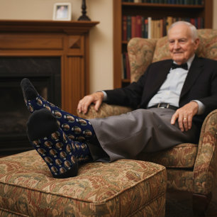 Personalized socks with grandpa's photo, Custom 