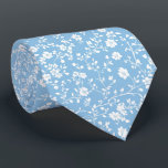 Personalized Soft Blue and White Micro Flowers Neck Tie<br><div class="desc">light blue necktie,  micro floral tie,  spring wedding accessory,  romantic men’s tie,  subtle pattern neckwear,  powder blue groom look,  floral wedding tie,  soft groomsmen style,  classic blue white tie,  gentle floral pattern</div>