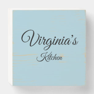 Personalized Soft Blue Wooden Box Sign