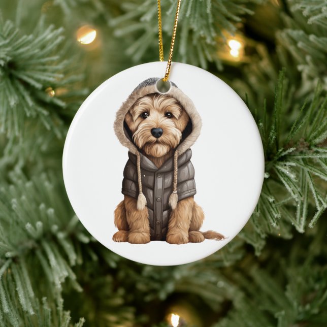 Personalized Soft Coated Wheaten Terrier Dog Ceramic Ornament (Tree)