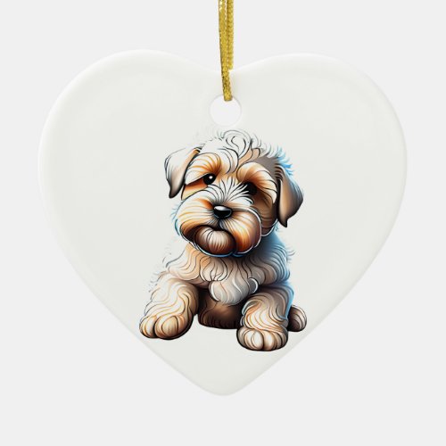 Personalized Soft Coated Wheaten Terrier Puppy Ceramic Ornament