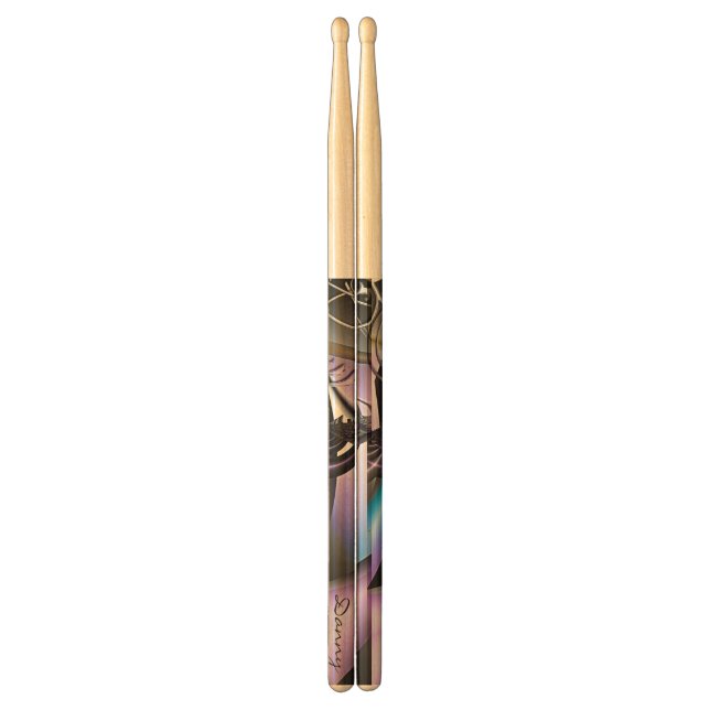 Personalized Soft Colored Fractal Drumsticks (Front)