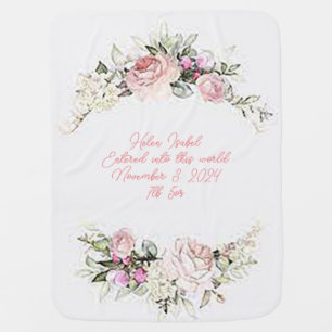 Personalized Soft Floral Baby Blanket
