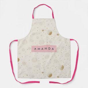 Personalized Soft Gold Polka Dot Minimalist Style Apron