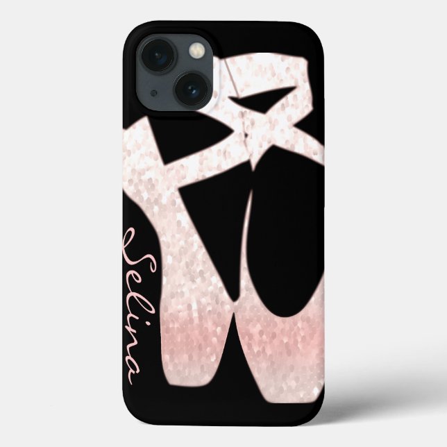 Personalized Soft Gradient Pink Ballet Shoes Case-Mate iPhone Case (Back)