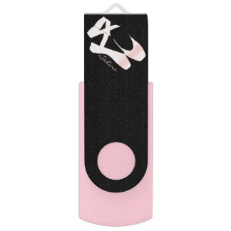 Personalized Soft Gradient Pink Ballet Shoes Flash Drive